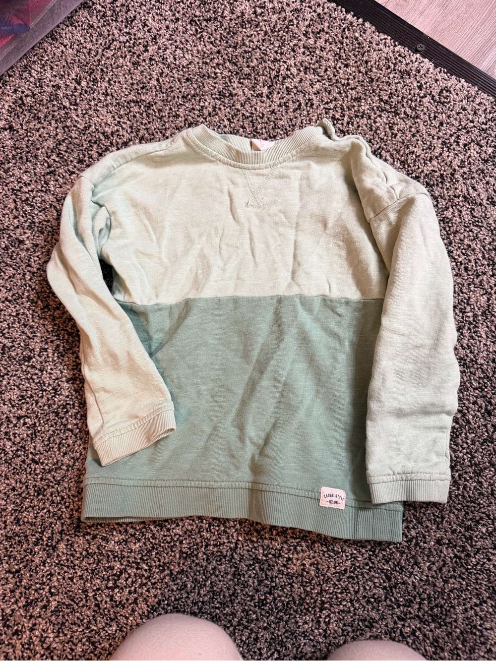 Kids Two-Tone Mint Green Crewneck Sweatshirt